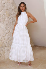Summertime Picnic Maxi Dress White