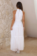 Summertime Picnic Maxi Dress White