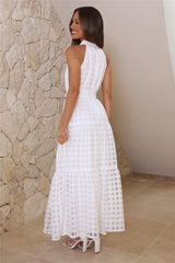 Summertime Picnic Maxi Dress White