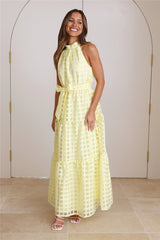 Summertime Picnic Maxi Dress Lemon