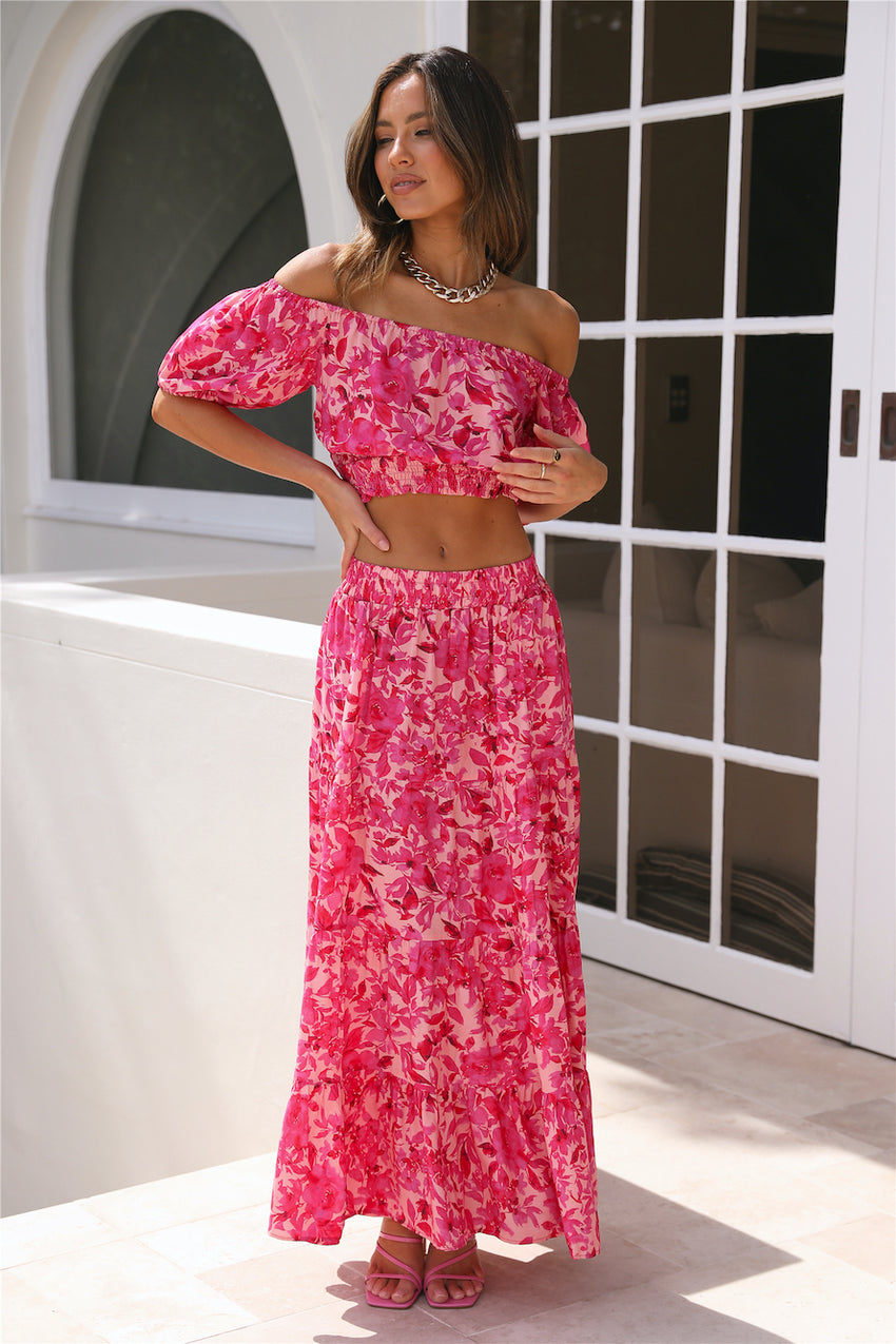 Summer Loving Girl Maxi Skirt Pink