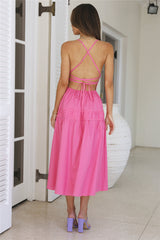 Cooling Down Midi Dress Pink