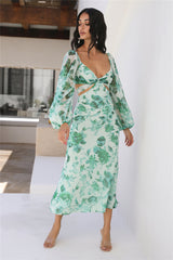 Dahlia Kisses Midi Dress Green