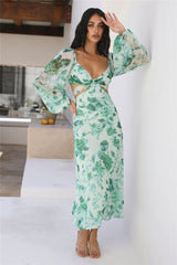 Dahlia Kisses Midi Dress Green