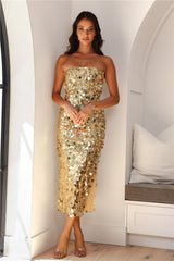 RUNAWAY Gabourne Dress Gold