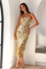 RUNAWAY Gabourne Dress Gold
