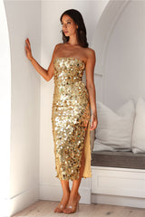 RUNAWAY Gabourne Dress Gold