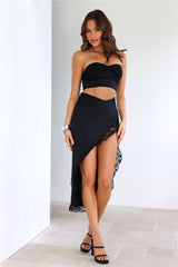 Wander In The Dark Midi Skirt Black