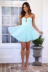 Queen Of The Dancefloor Tulle Mini Dress Blue