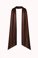 Satin Neck Scarf Chocolate Brown