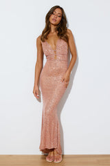 Midnight Fun Sequin Maxi Dress Gold