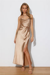 Attention Grab Midi Dress Champagne
