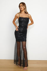 Princess Sparkle Maxi Dress Black