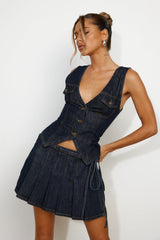 LIONESS Batroun Vest Dark Denim