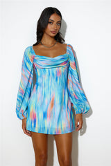 Hot Like Lava Mini Dress Blue