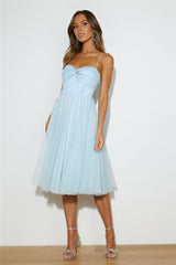 Glam Feeling Tulle Midi Dress Blue
