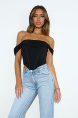 Snatched Up Crop Top Black