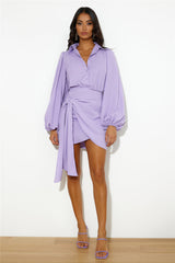 Work To Bar Mini Dress Purple