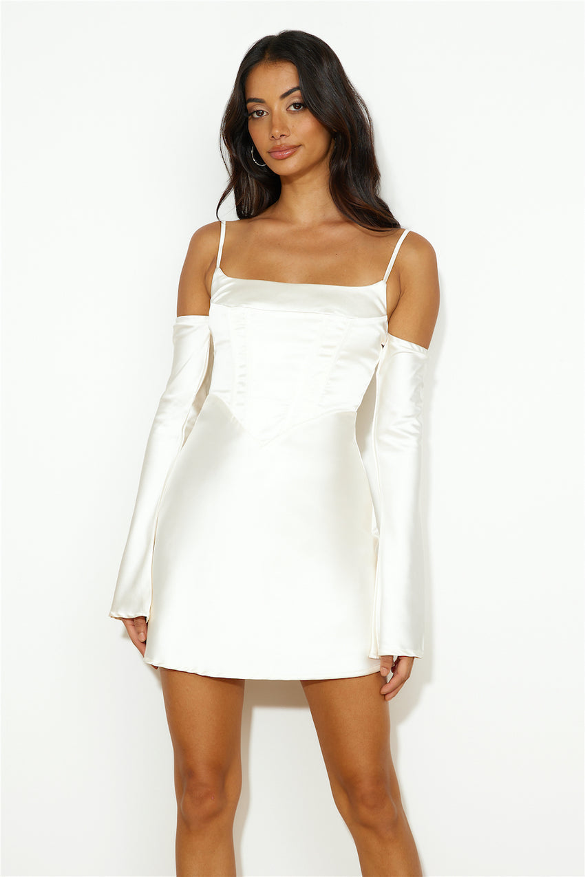 Channel Me Satin Mini Dress Champagne