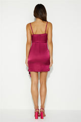 Frill For You Satin Mini Dress Purple