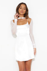 You're Fancy Satin Mini Dress White