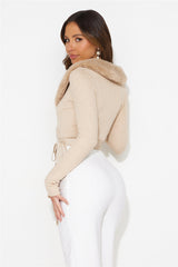 Off Duty Wrap Top Beige