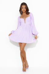 Dress To Express Long Sleeve Mini Dress Lilac