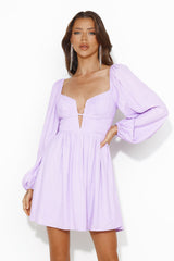 Dress To Express Long Sleeve Mini Dress Lilac