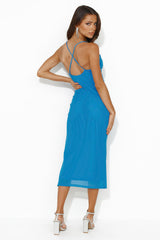 Making All The Moves Midi Dress Cobalt Blue