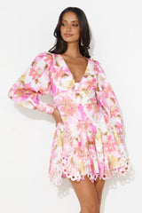 Fine Dining Brunch Mini Dress Pink