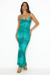 Sweet Spot Mesh Maxi Dress Green
