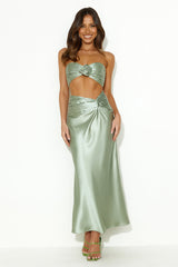 VIPs Accepted Satin Crop Top Sage