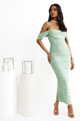 It's Pretty Mesh Maxi Dress Sage
