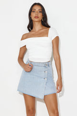 Wardrobe Staple Off Shoulder Crop Top White