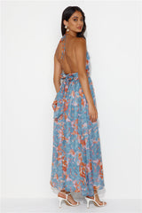 Rules To Follow Halter Maxi Dress Blue