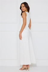 Days In Linen Blend Maxi Skirt White