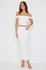 Secret World Off Shoulder Crop Top White