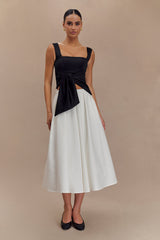 Bryony Satin Structured Sleeveless Top - Black