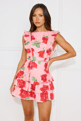 Rose Reflections Romper Pink