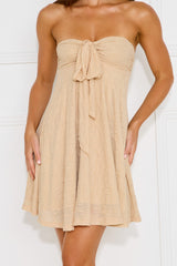 Sea Sand Strapless Mini Dress Beige