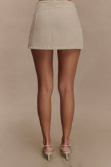 Fallon Denim Micro Mini Skort - Stone Wash