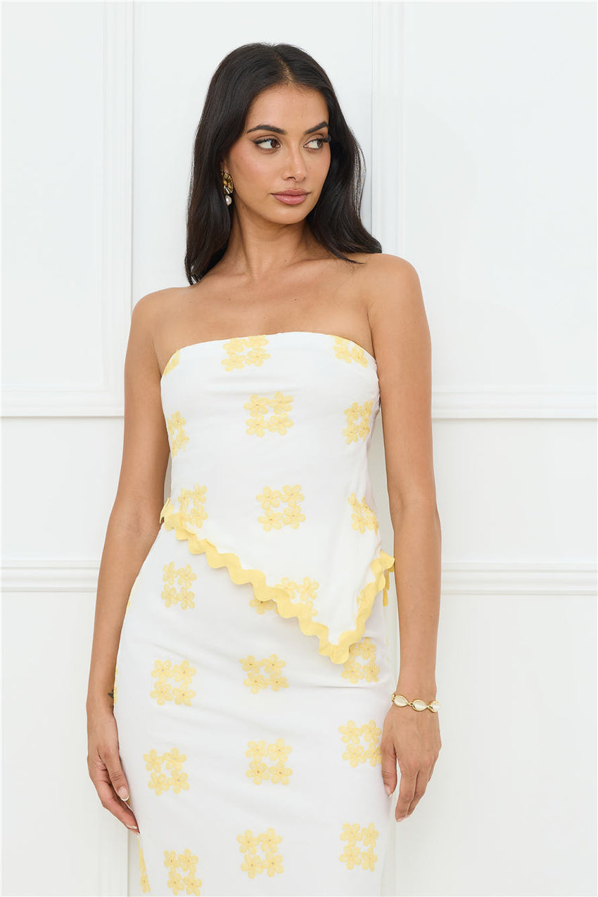 Desert Daze Strapless Top White