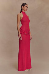 Reece Halter Knit Maxi Dress - Dragonfruit