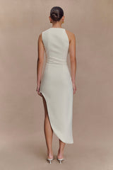 Virginia Suiting Embroidered Midi Dress - White
