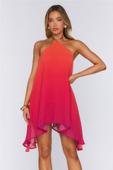 Horizon Heat Halter Mini Dress Sunset