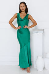 Franka Satin Maxi Dress Green