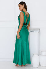 Franka Satin Maxi Dress Green
