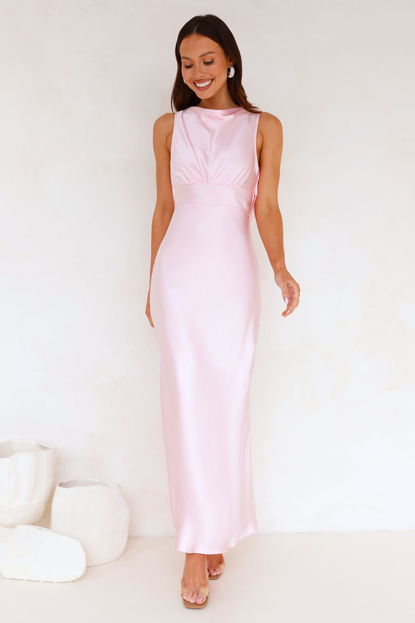 Rosalie Satin Maxi Dress Pink