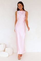 Rosalie Satin Maxi Dress Pink