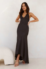 Island Skies Halter Maxi Dress Black
